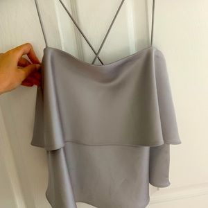 Zara NWT Ruffled Satin Cami Top
